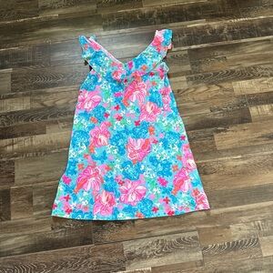 Lilly Pulitzer Turquoise & Pink Floral Ruffle Sundress